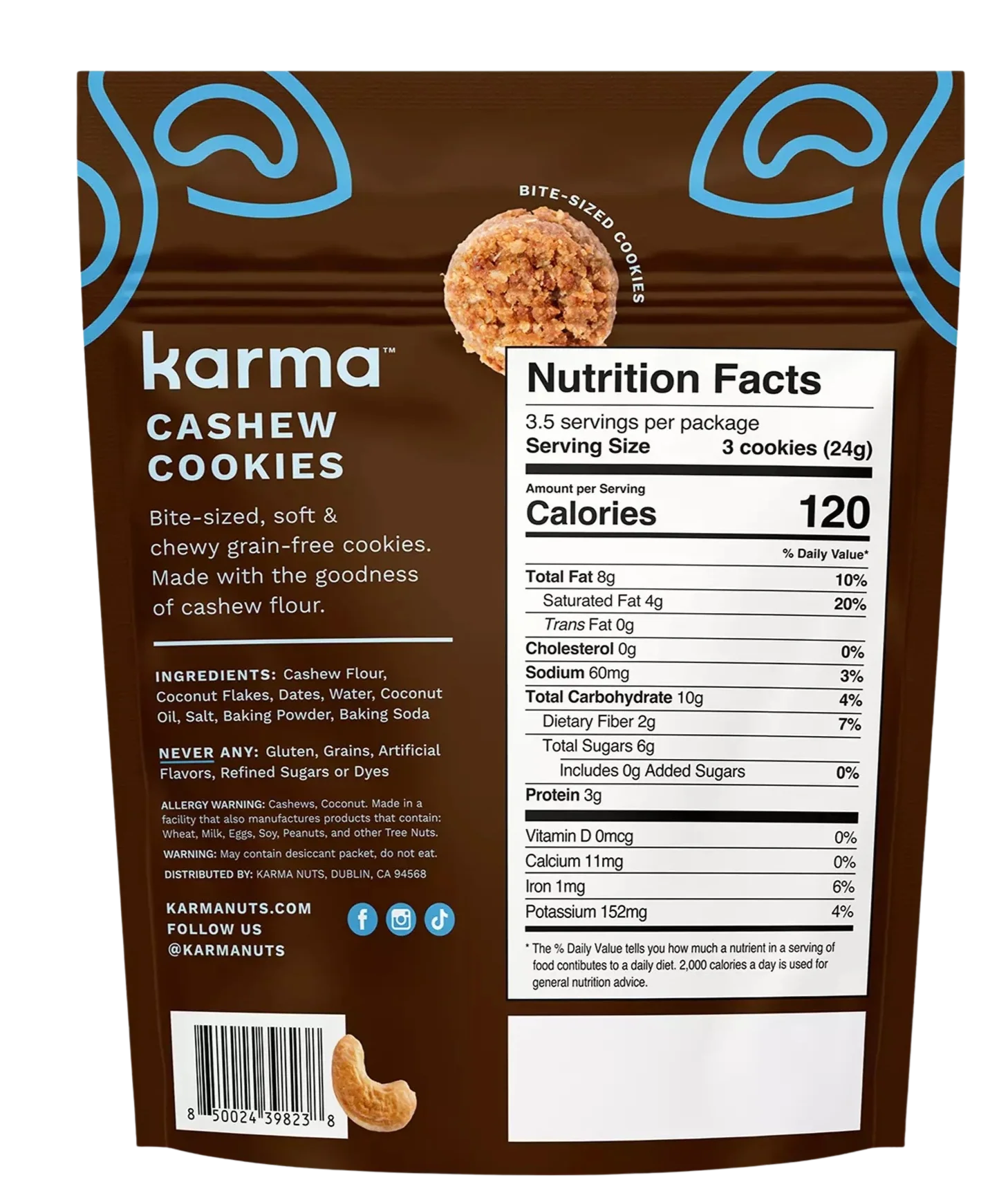 Toasted Coconut Cashew Cookie Bites (6 Pack) - Image 3