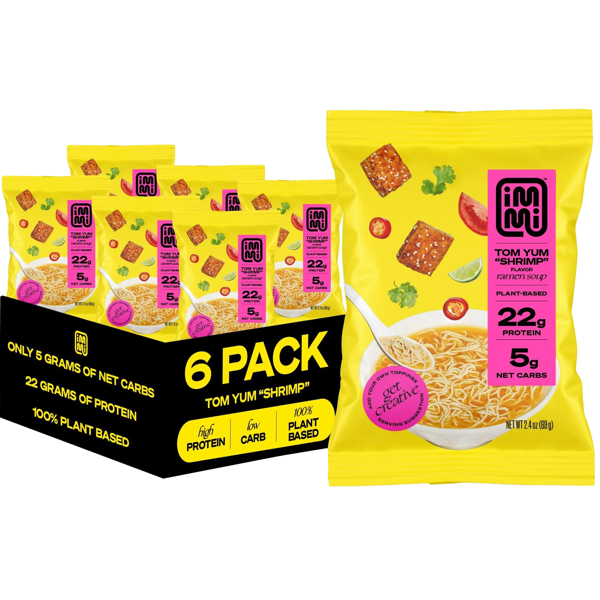 Tom Yum Plant-Based Shrimp Ramen Soup (6 Pack)