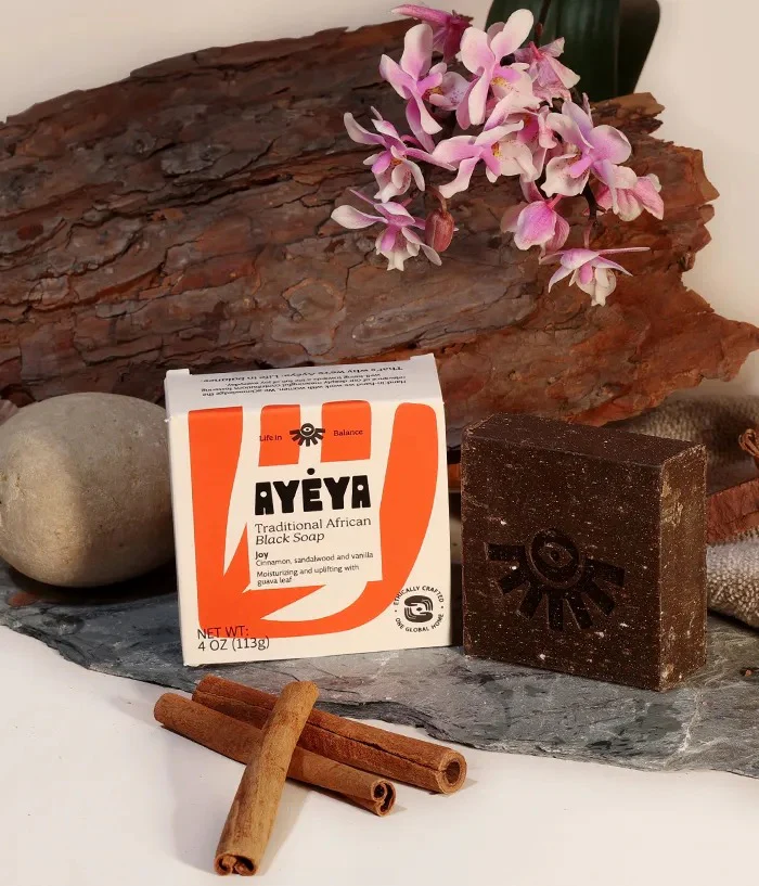 Traditional African Black Soap Bar - Joy - Image 3