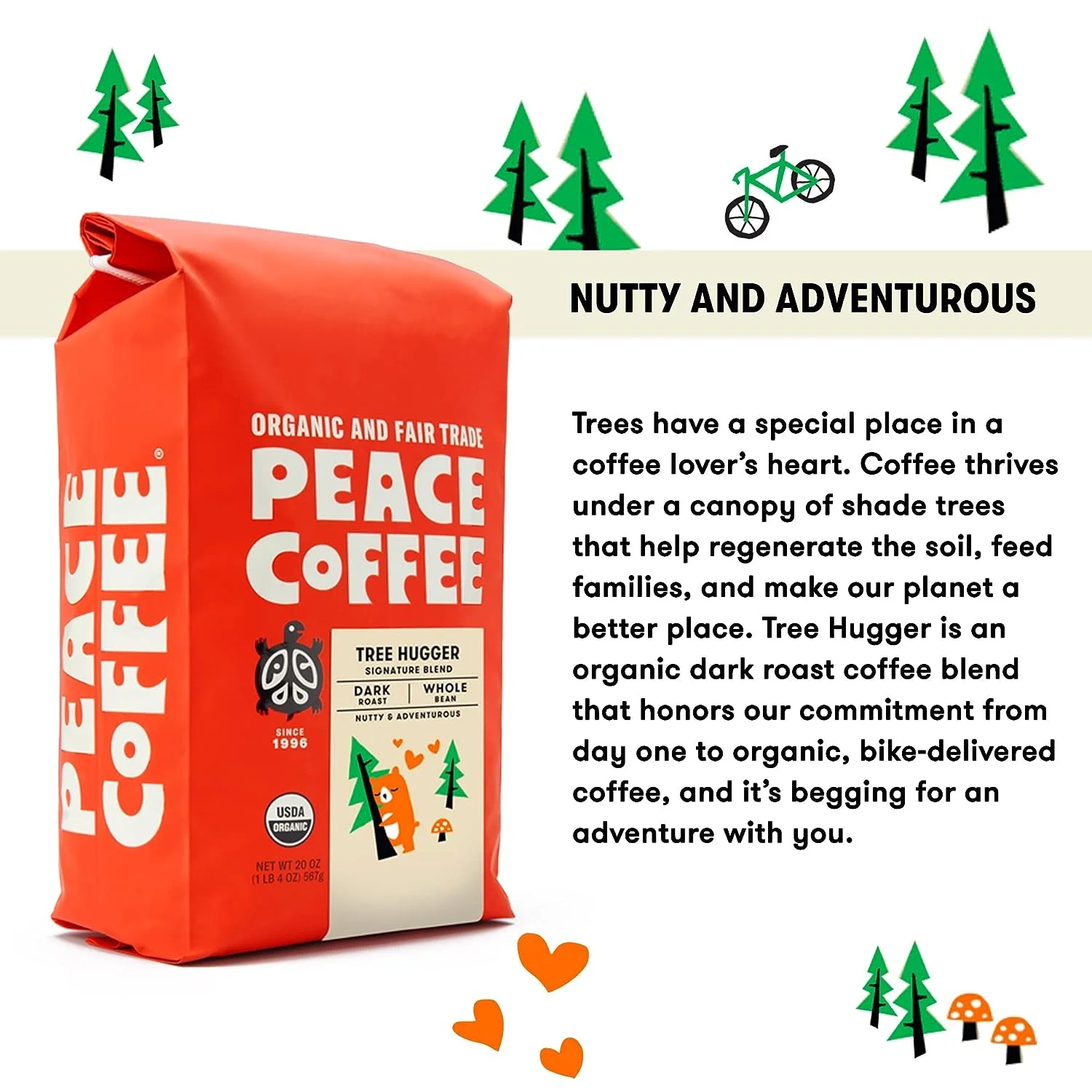 Tree Hugger (20oz) Whole Bean Dark Roast Coffee - Image 2