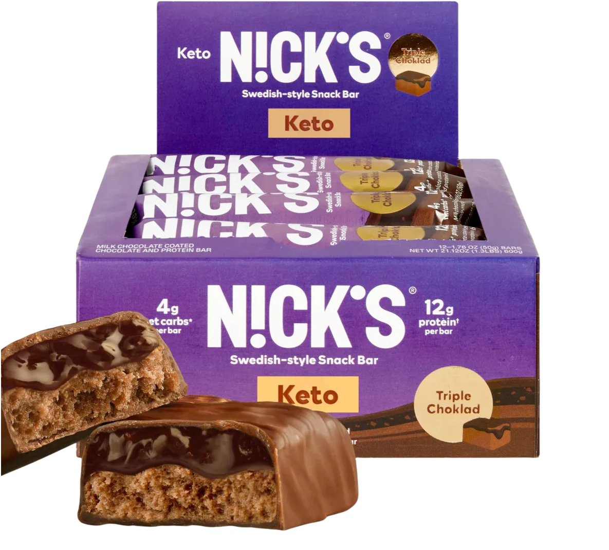 Triple Choklad Keto Swedish-Style Snack Bar (12 Pack)