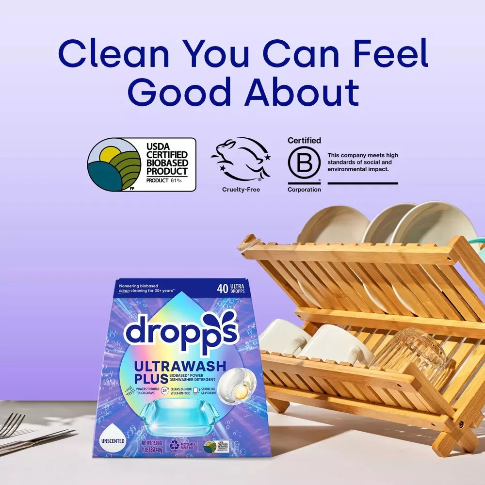 UltraWash Plus Biobased Detergent Pods - Unscented (40 CT) - Image 3