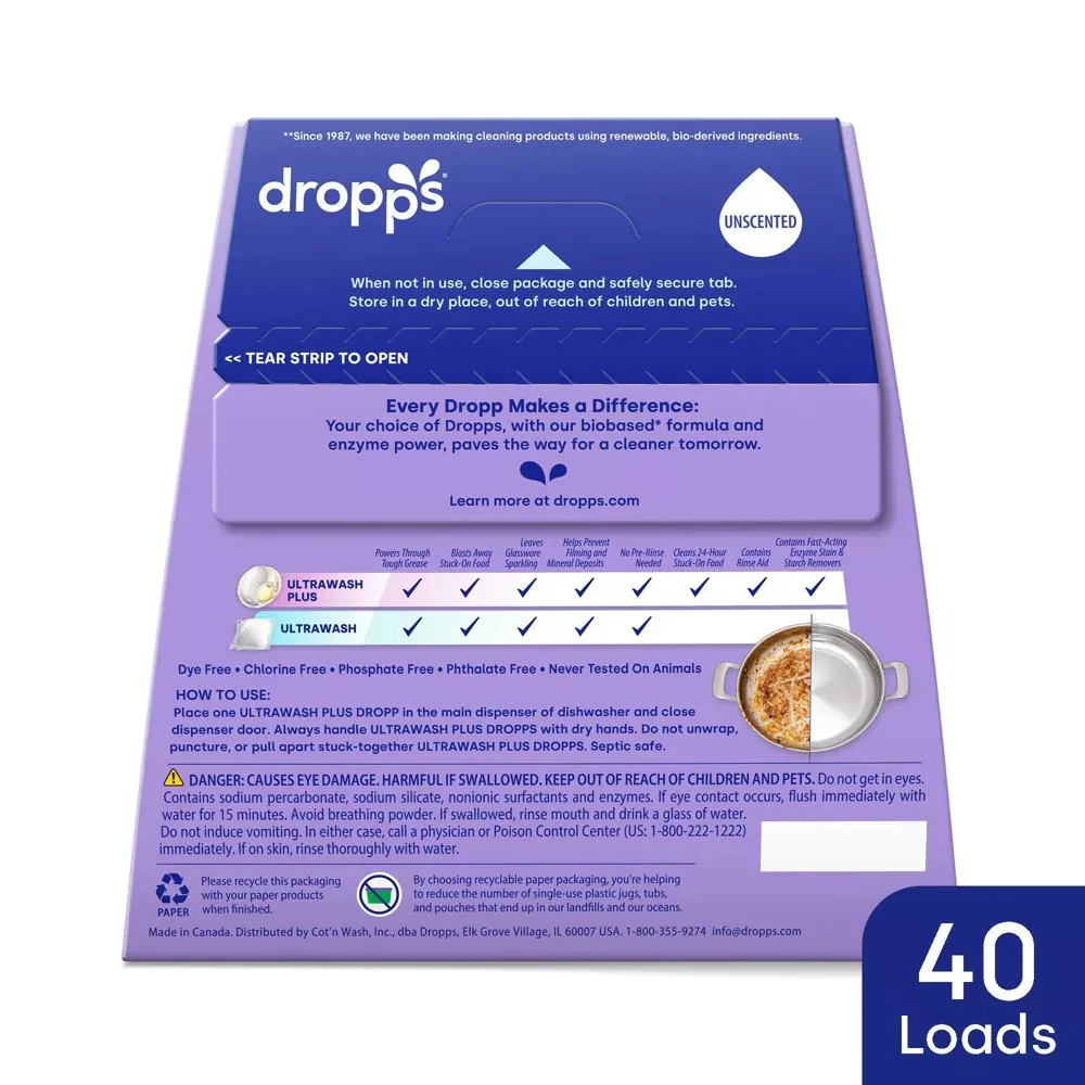 UltraWash Plus Biobased Detergent Pods - Unscented (40 CT) - Image 4