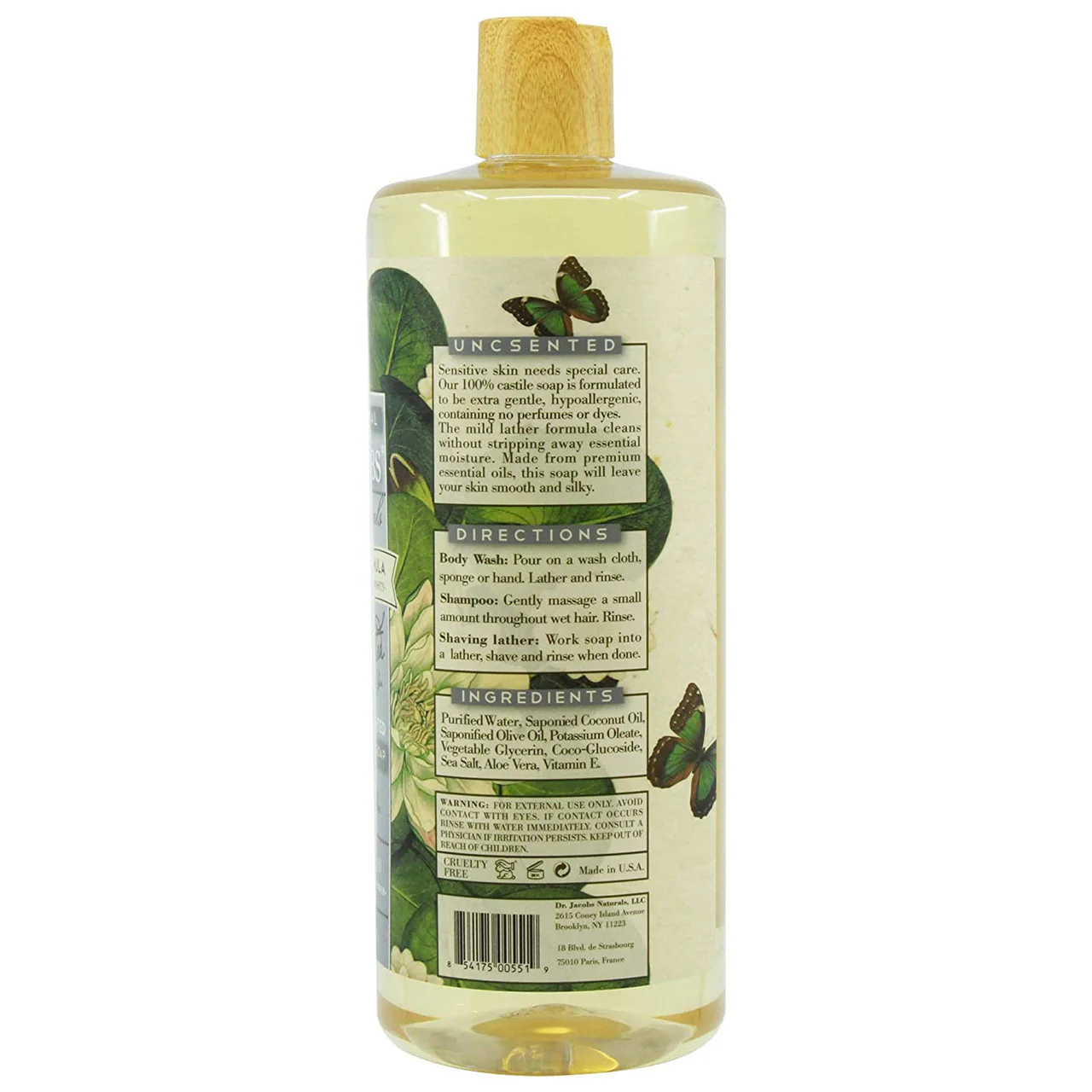 Unscented Liquid Castile Soap Body Wash - Image 3