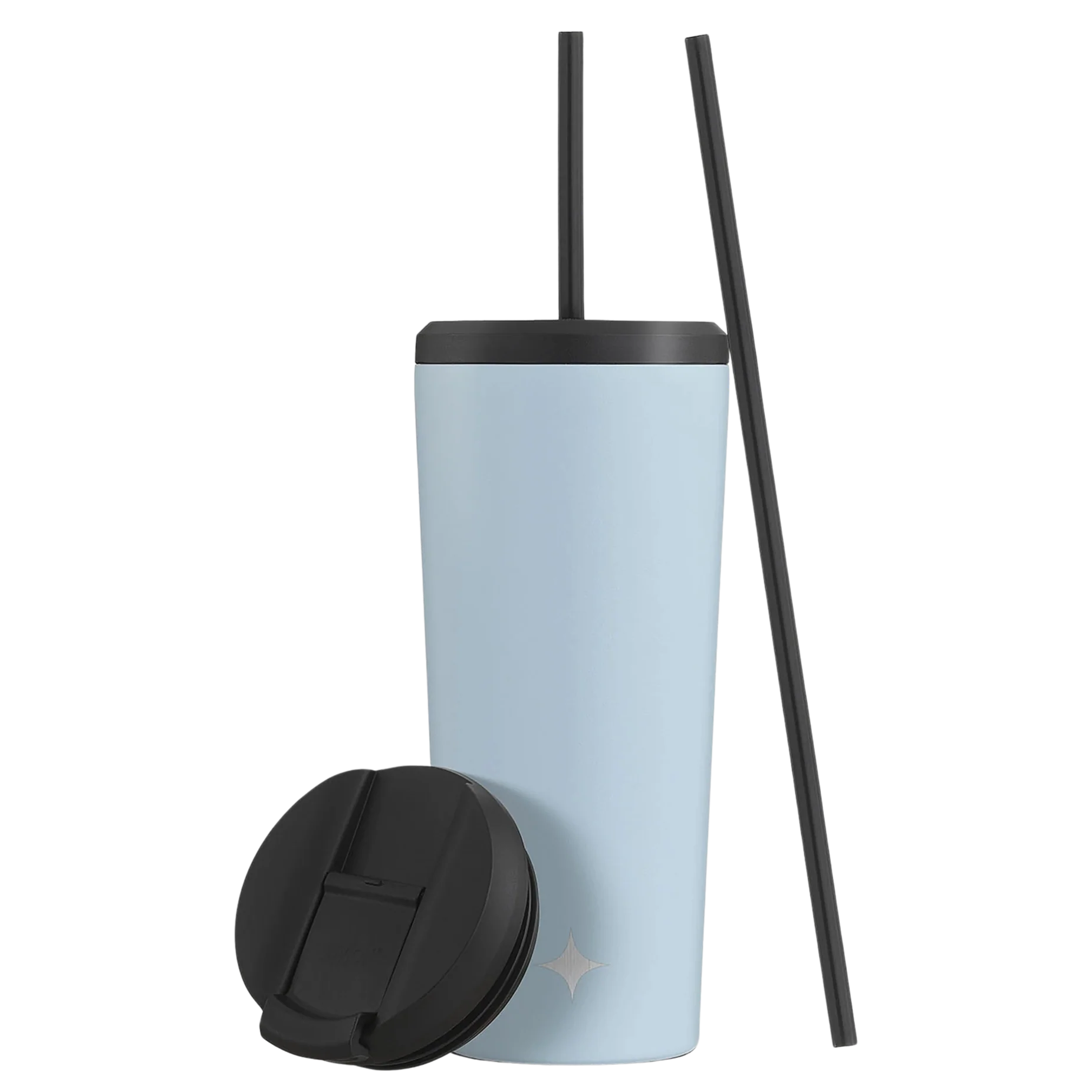 Vacuum Insulated Tumbler with Straw & Flip Lids (Blue) 20oz
