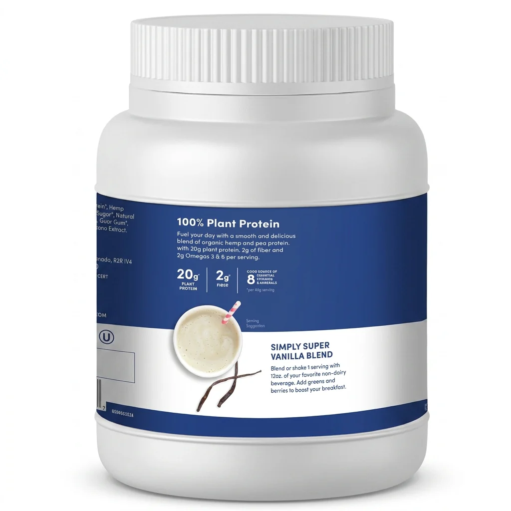 Organic Hemp Vanilla Plant-Based Protein Powder - Image 3