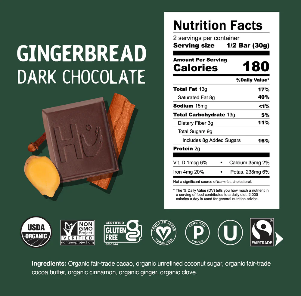 Variety Pack - Pumpkin, Gingerbread, Hazelnut, Mint Chocolate Bars (4 Pack) - Image 7