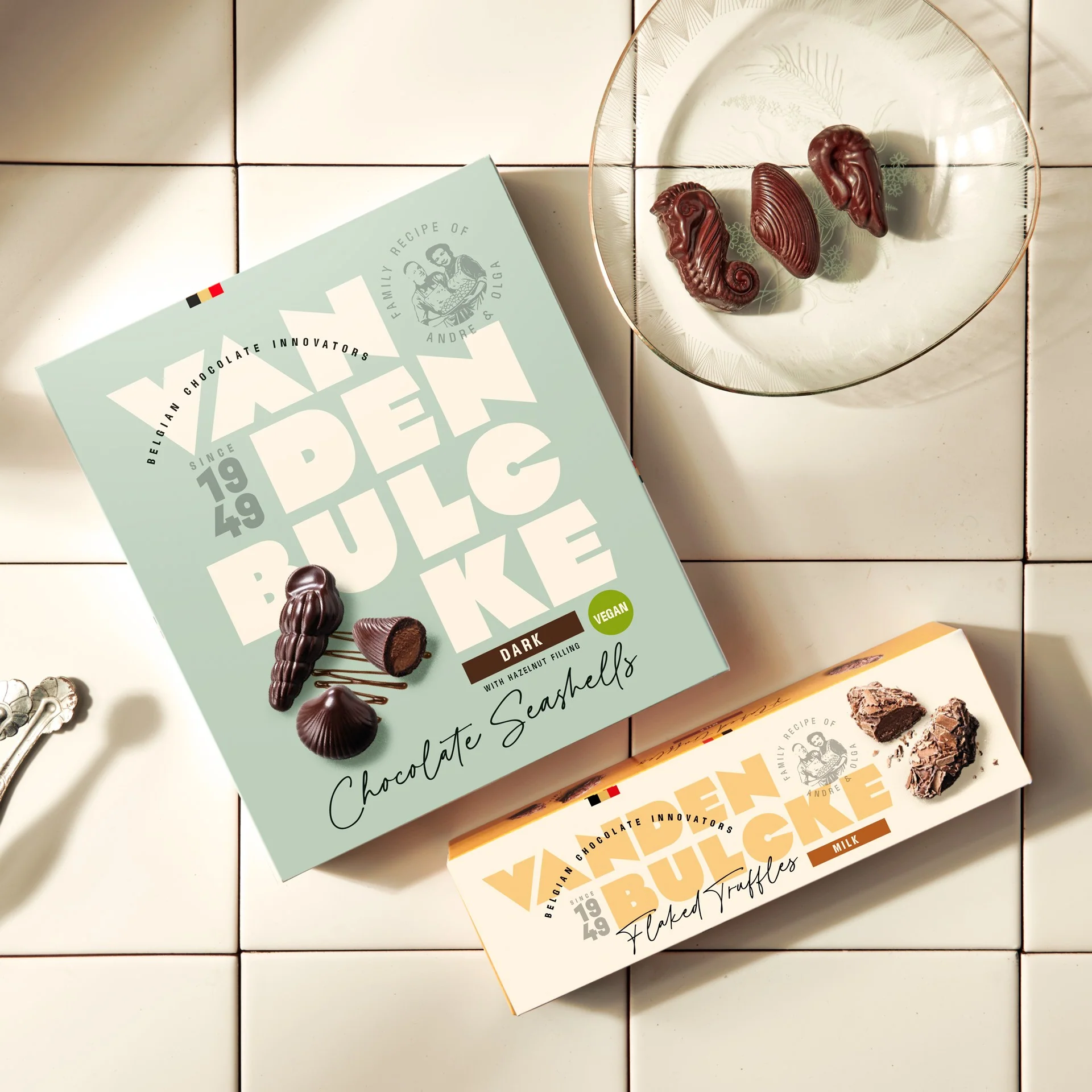 Vegan Belgian Dark Chocolate Seashells With Hazelnut Praline Filling - Image 2