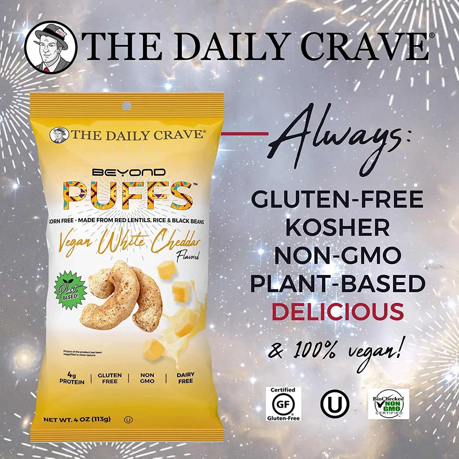 Vegan White Puff Cheddar - Image 3