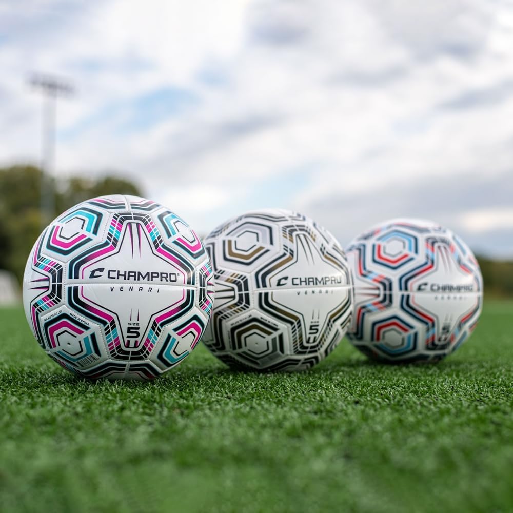 Venari 20 Panel Soccer Ball - #3 Navy Blue Scarlet - Image 2