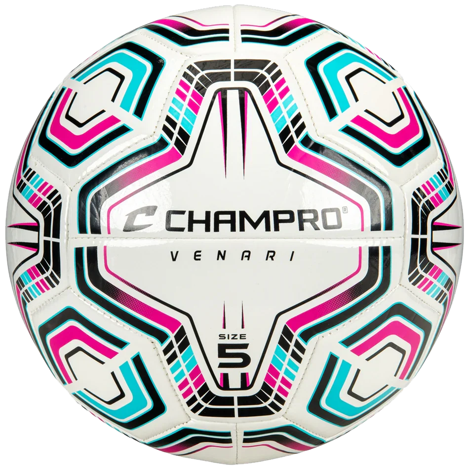 Venari 20 Panel Soccer Ball - #4 Black Teal Pink