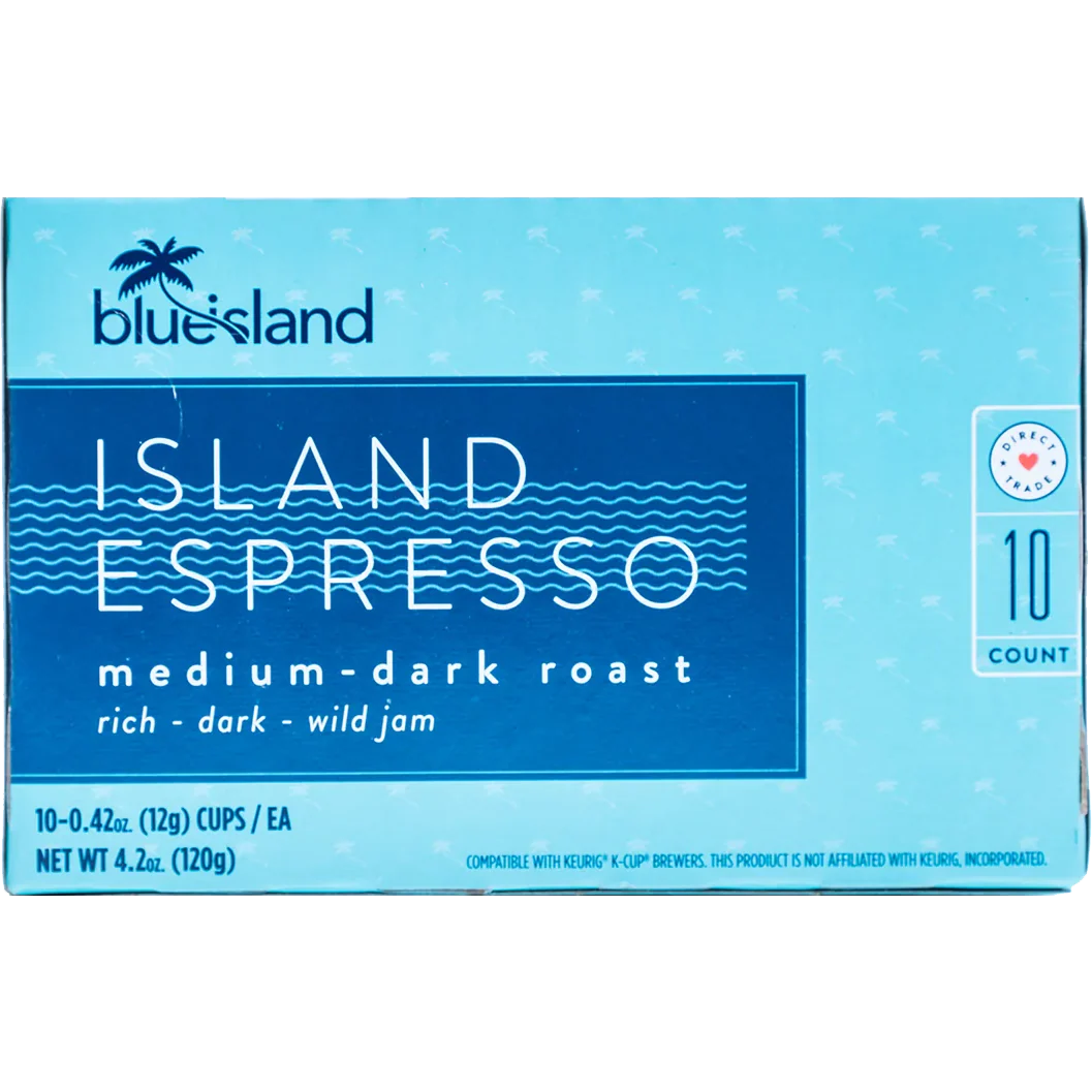 Island Espresso Blend Medium Dark Roast Single Serve Coffee K Cups (10 CT)