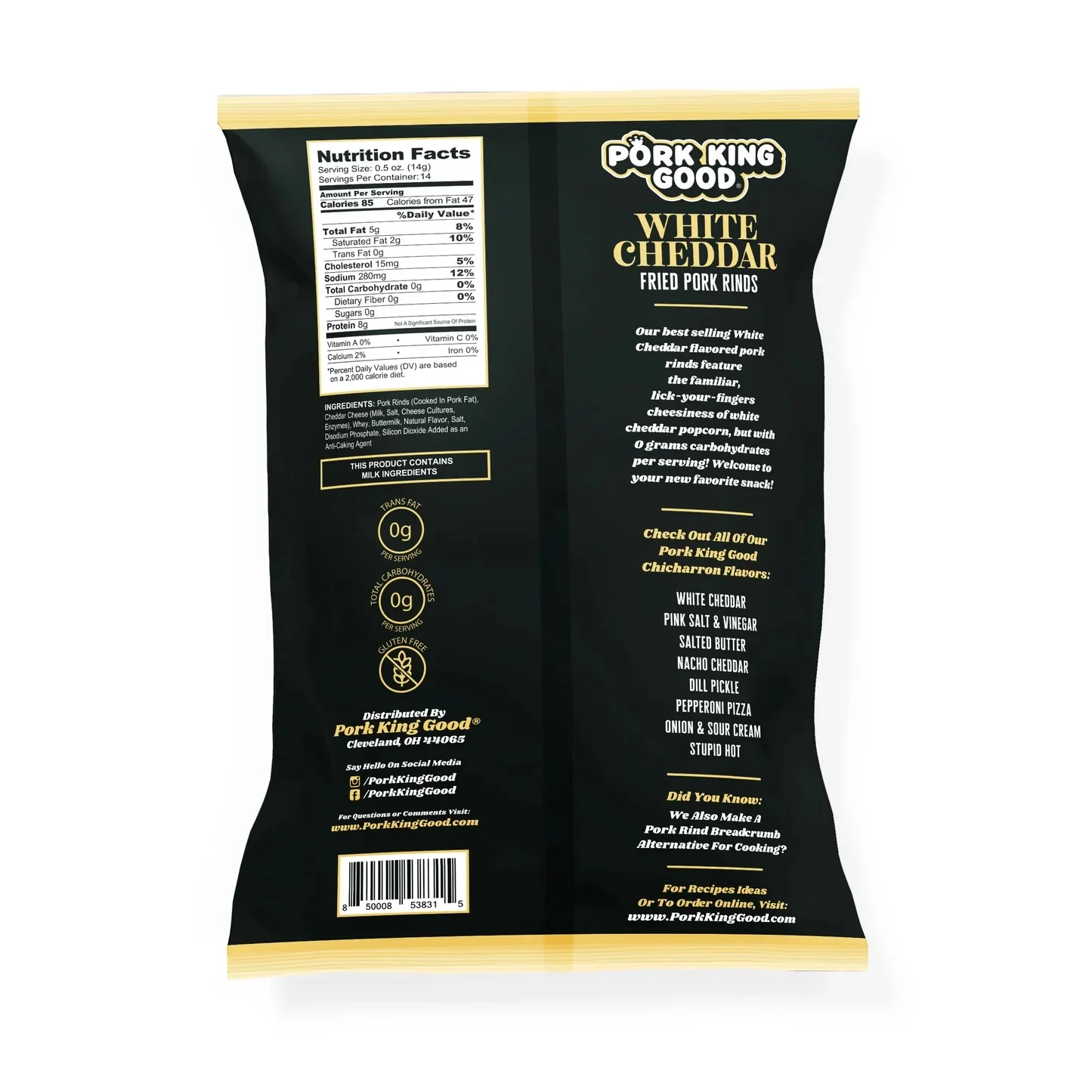 White Cheddar Fried Pork Rinds - Image 2