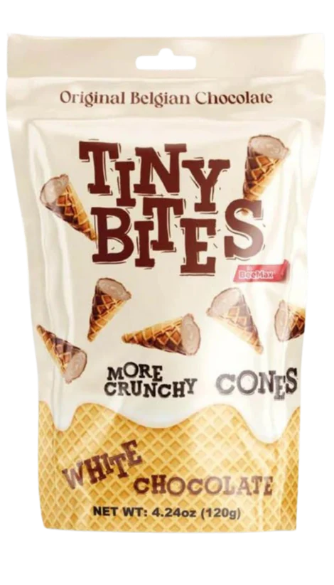 White Chocolate Mini Waffle Cones