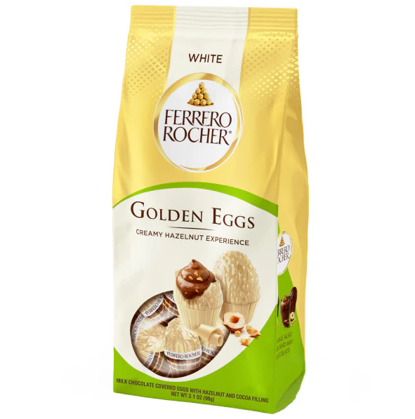 White Chocolate Hazelnut Golden Eggs (3 Pack) - Image 2