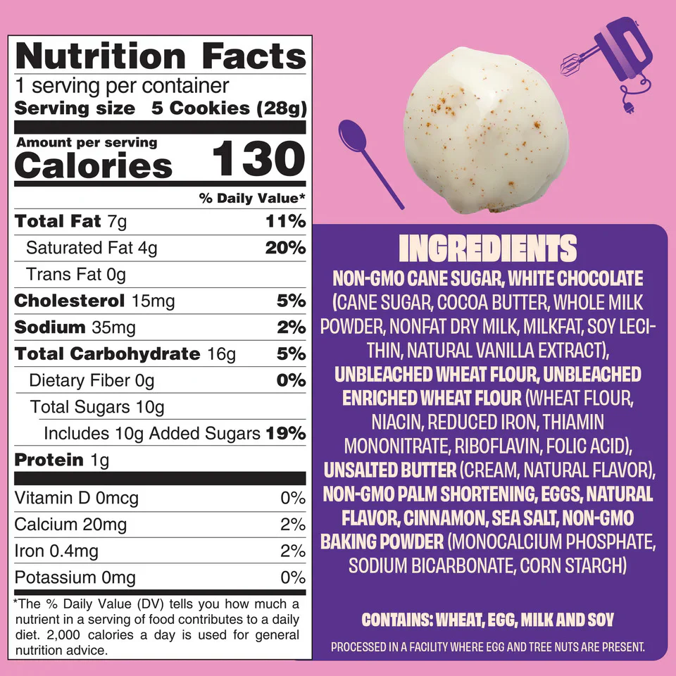 White Chocolate Snickerdoodle Cookies Bites (6 Pack) - Image 5