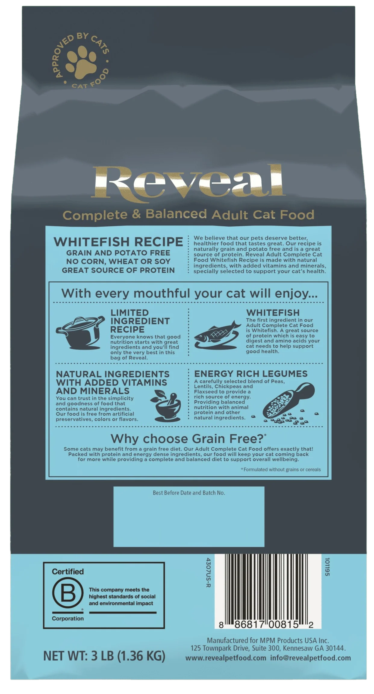Whitefish Recipe Adult Complete Dry Cat Food - Image 6