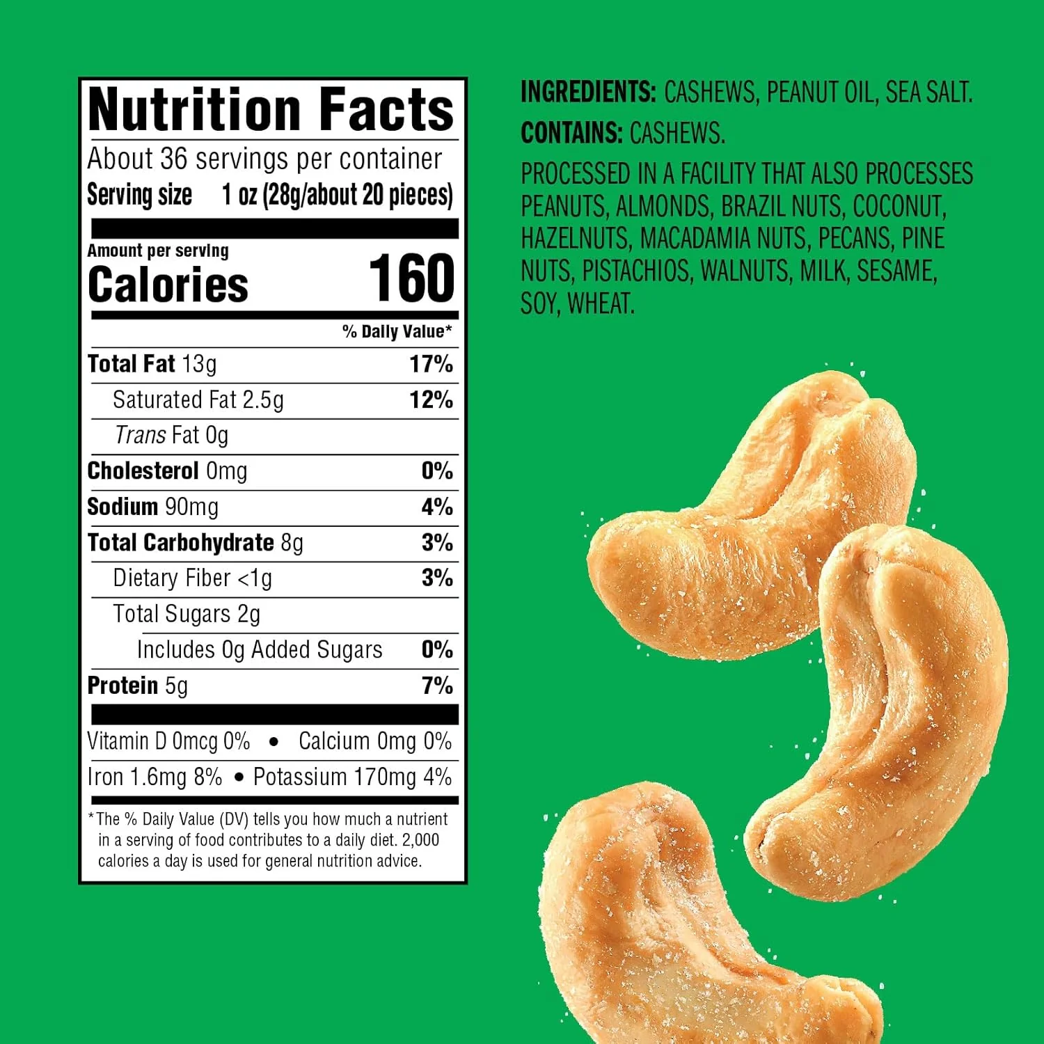Roasted & Salted Whole Cashews - Image 2