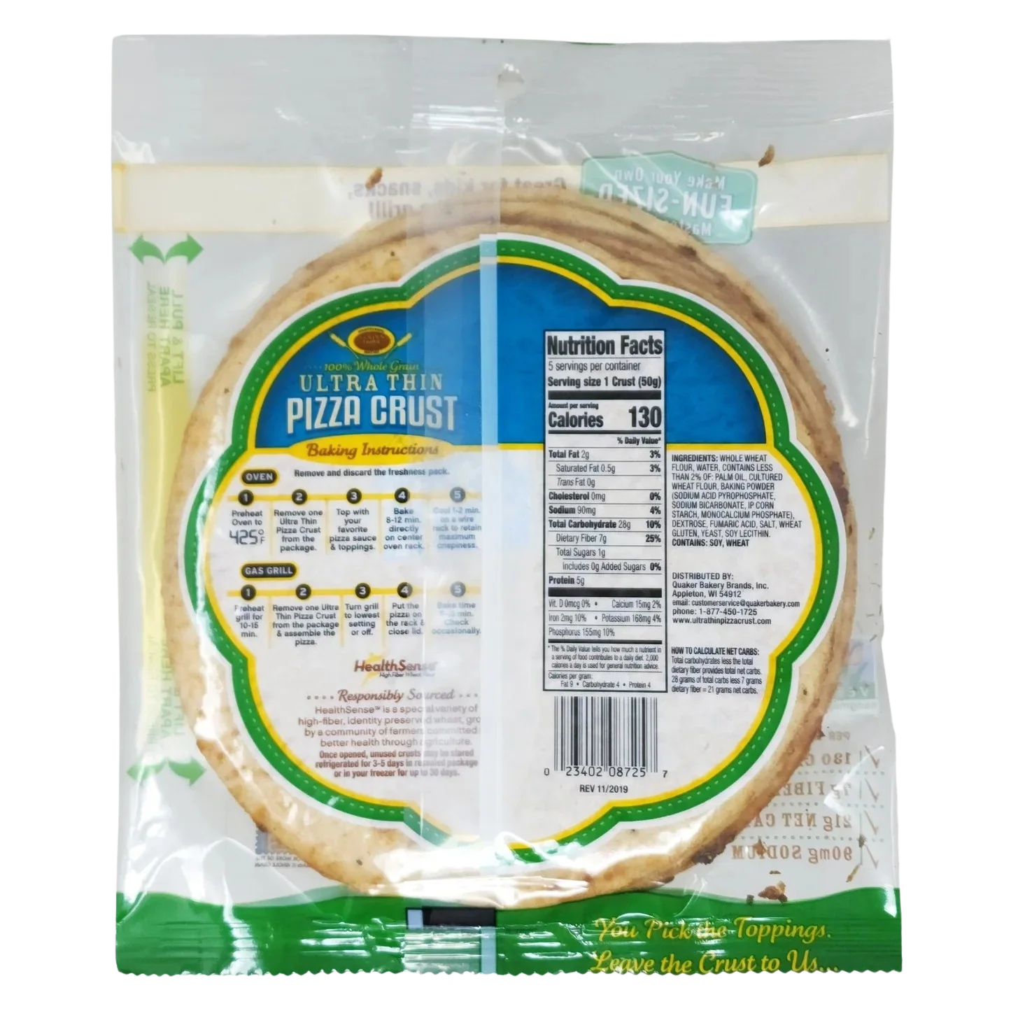Whole Grain Ultra Thin Pizza Crust "7" Inch - Image 2