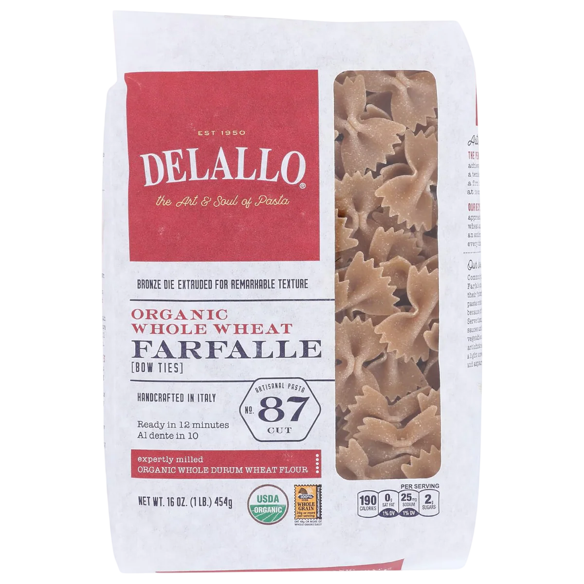 Organic Whole Wheat Farfalle Pasta