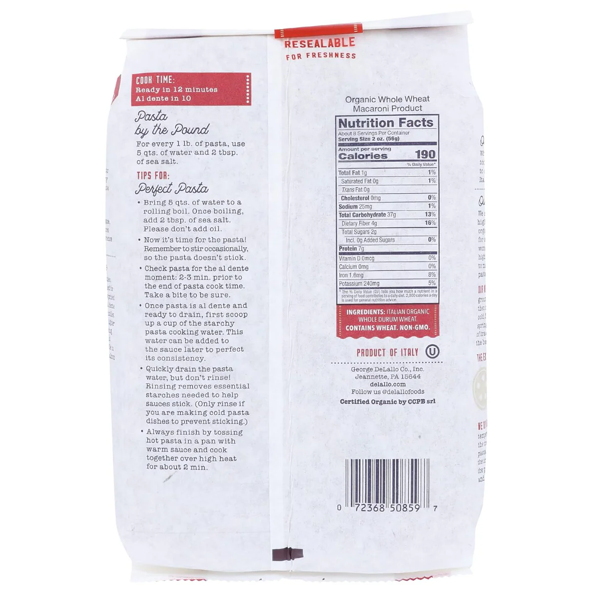 Organic Whole Wheat Farfalle Pasta - Image 2