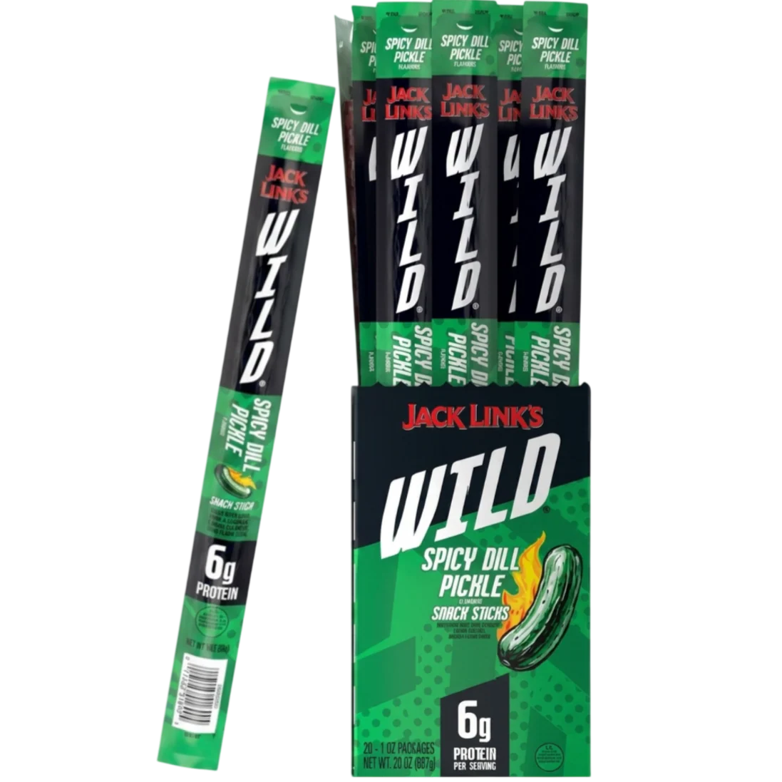 Wild Spicy Dill Pickle Stix (20 Pack)