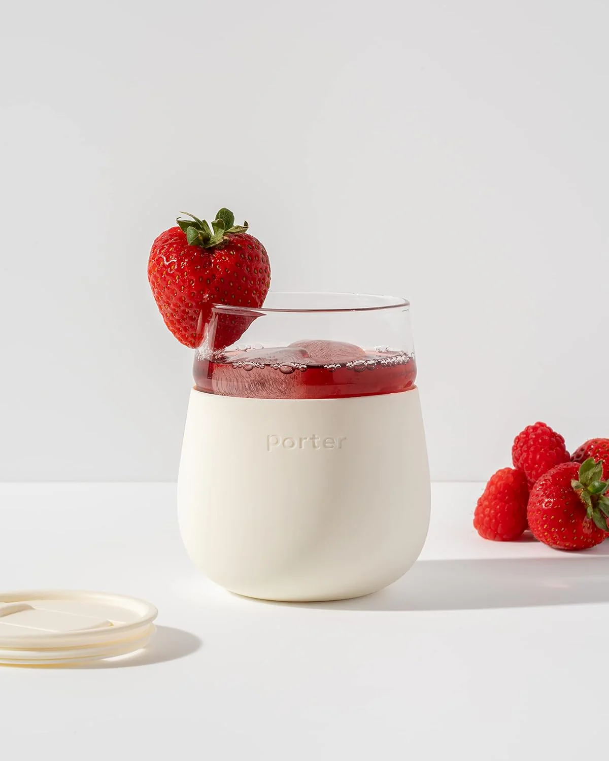 15oz Wine Cocktail Glass w/ Protective Silicone Sleeve - Cream - Image 2
