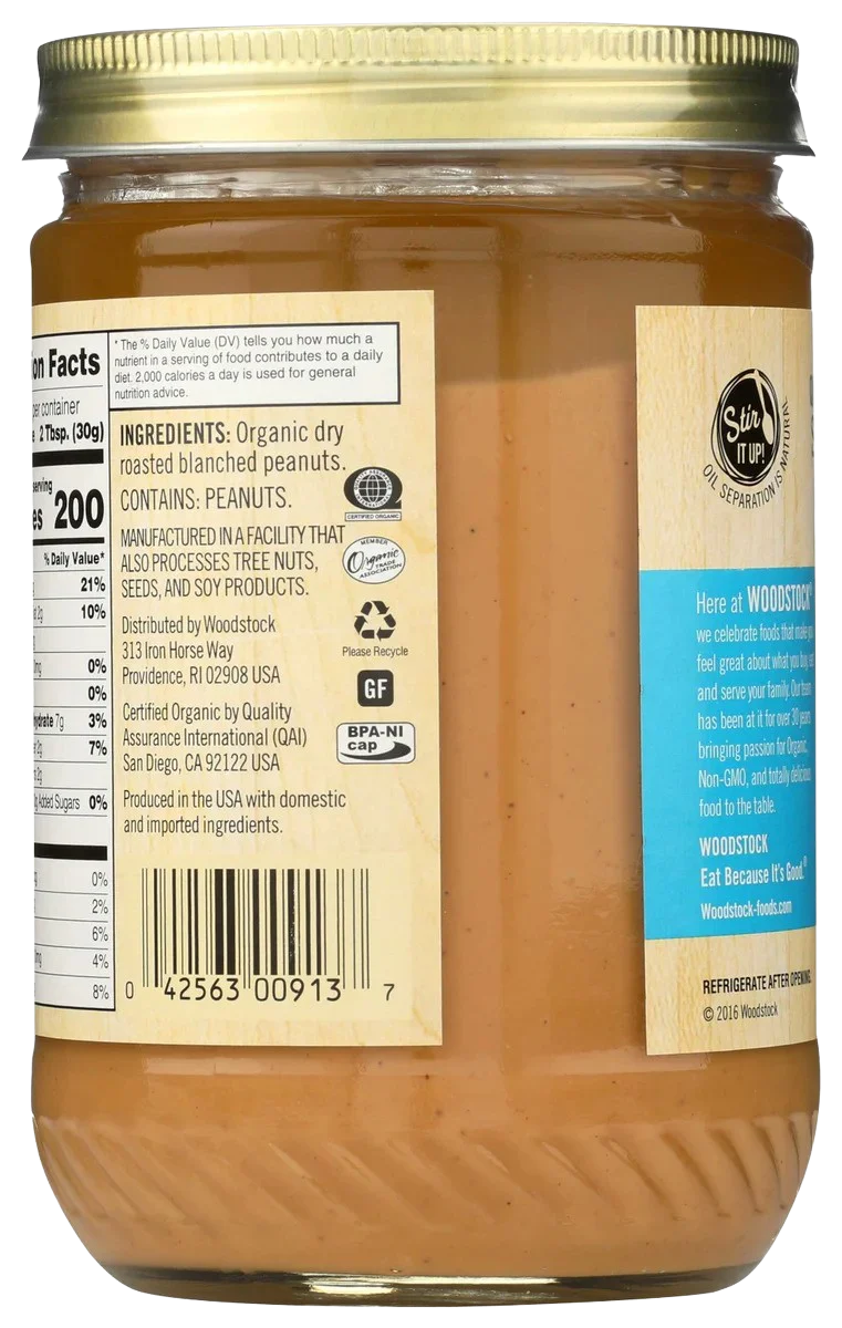 Organic Peanut Butter Smooth Unsalted - Image 2