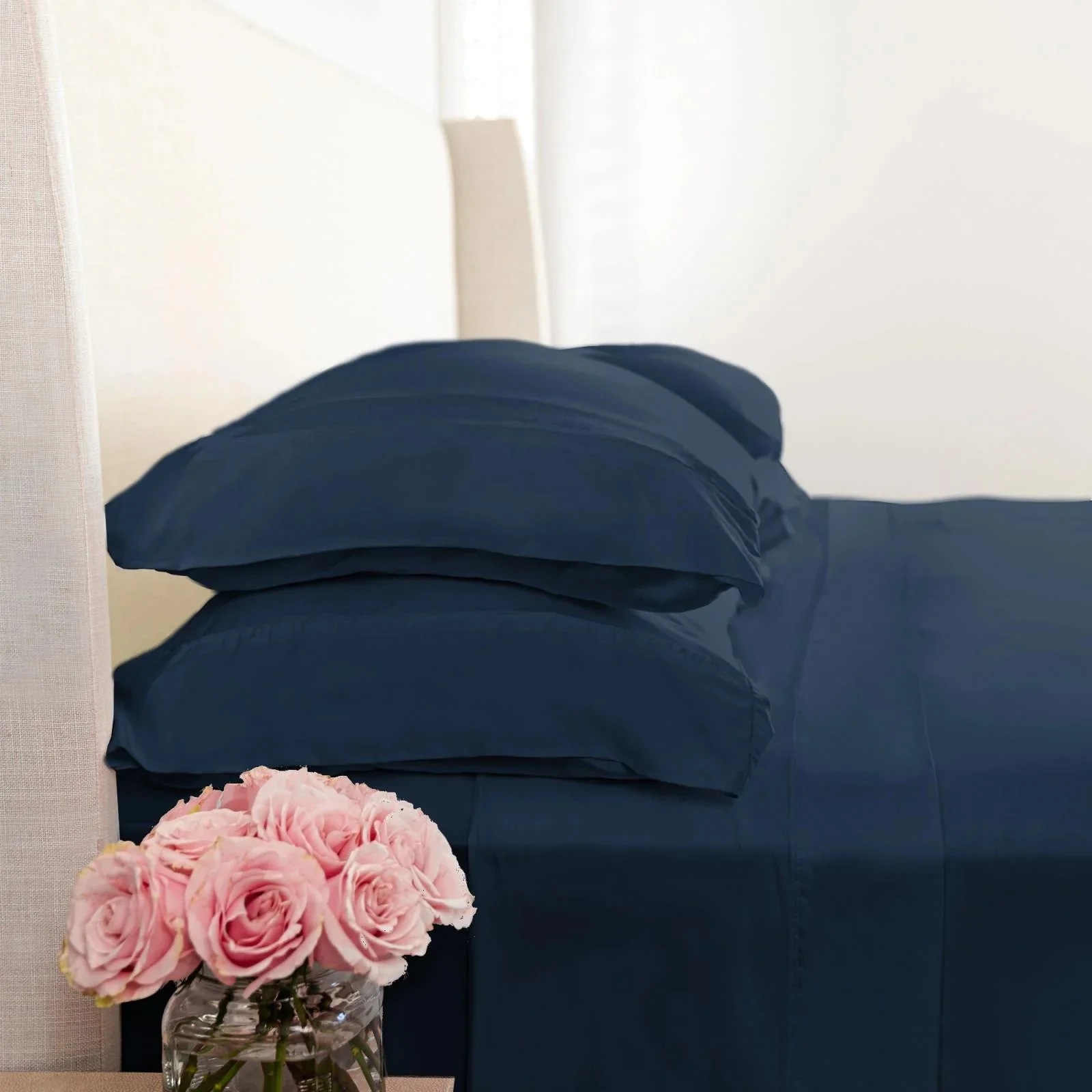 Woven Pillowcase Set in Suede Blue (King) - Image 2