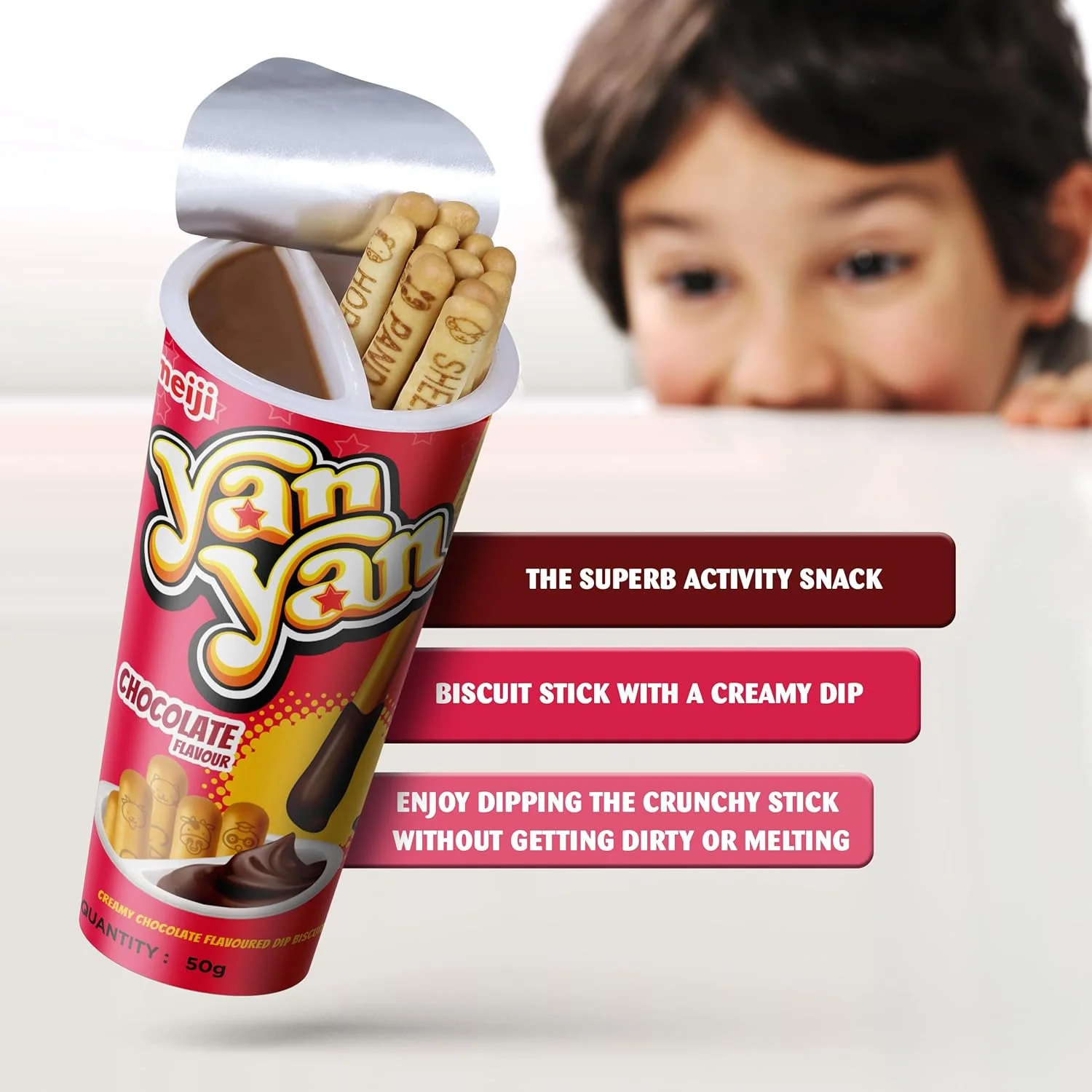 Yan Yan Chocolate Cream Stick (10 Pack) - Image 3