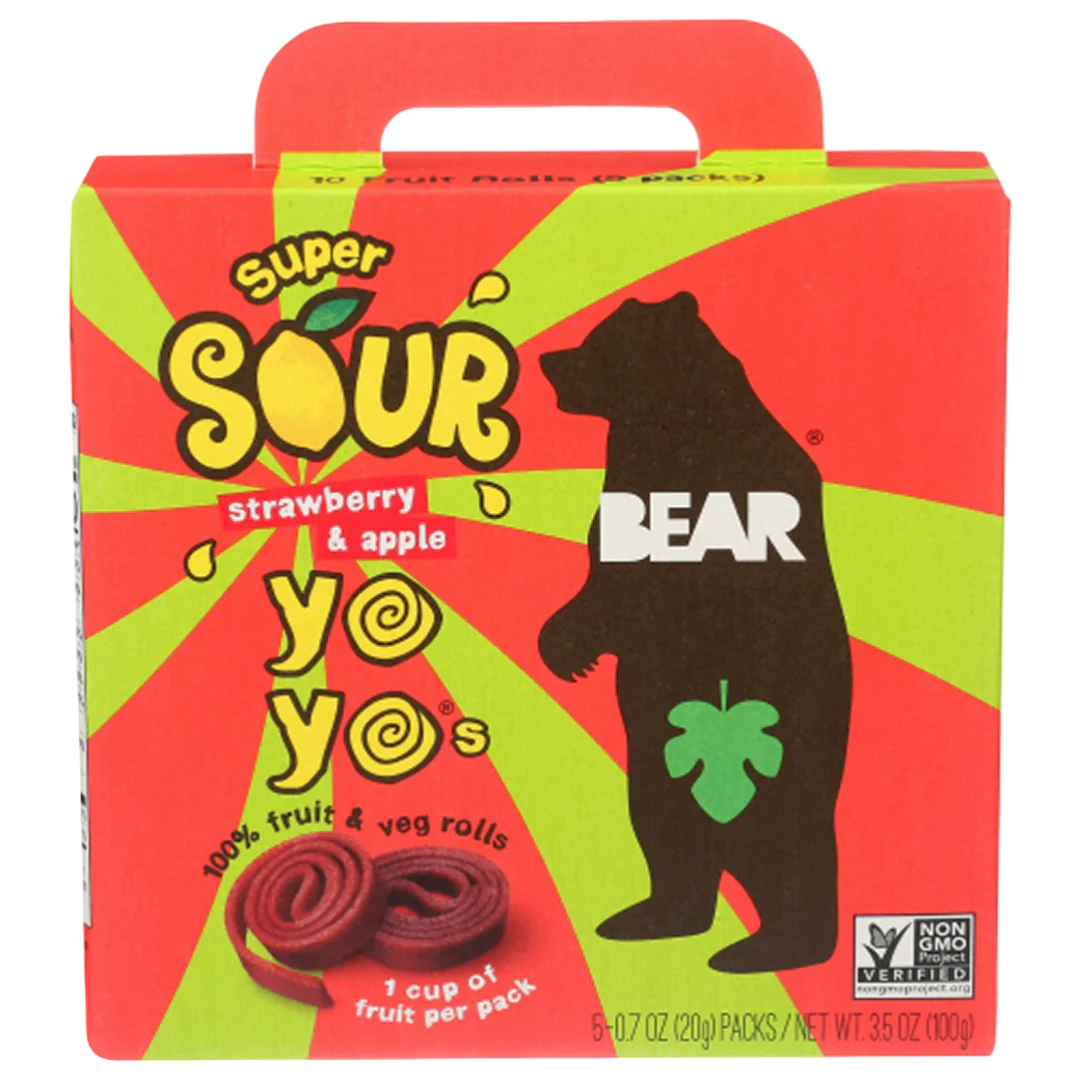 YoYo's Sour Strawberry & Apple Fruit Snacks (6 Packs) - Image 2