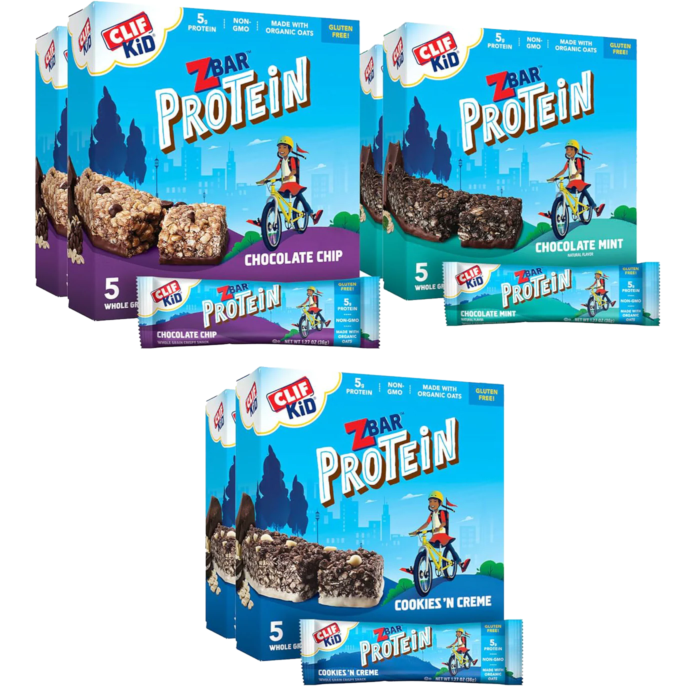 Zbar - Chocolate Chip , Chocolate Mint, Cookies 'N Creme (30 CT, 6 Boxes)