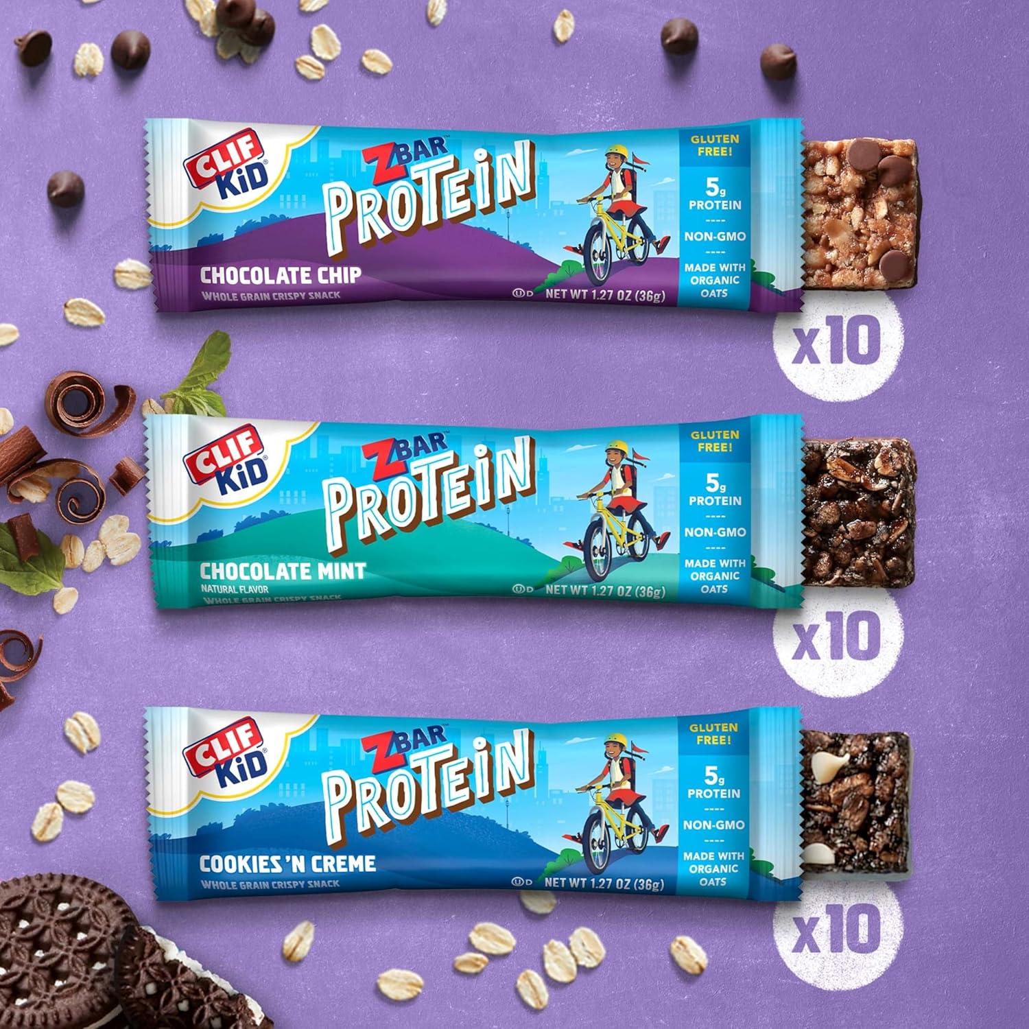 Zbar - Chocolate Chip , Chocolate Mint, Cookies 'N Creme (30 CT, 6 Boxes) - Image 4