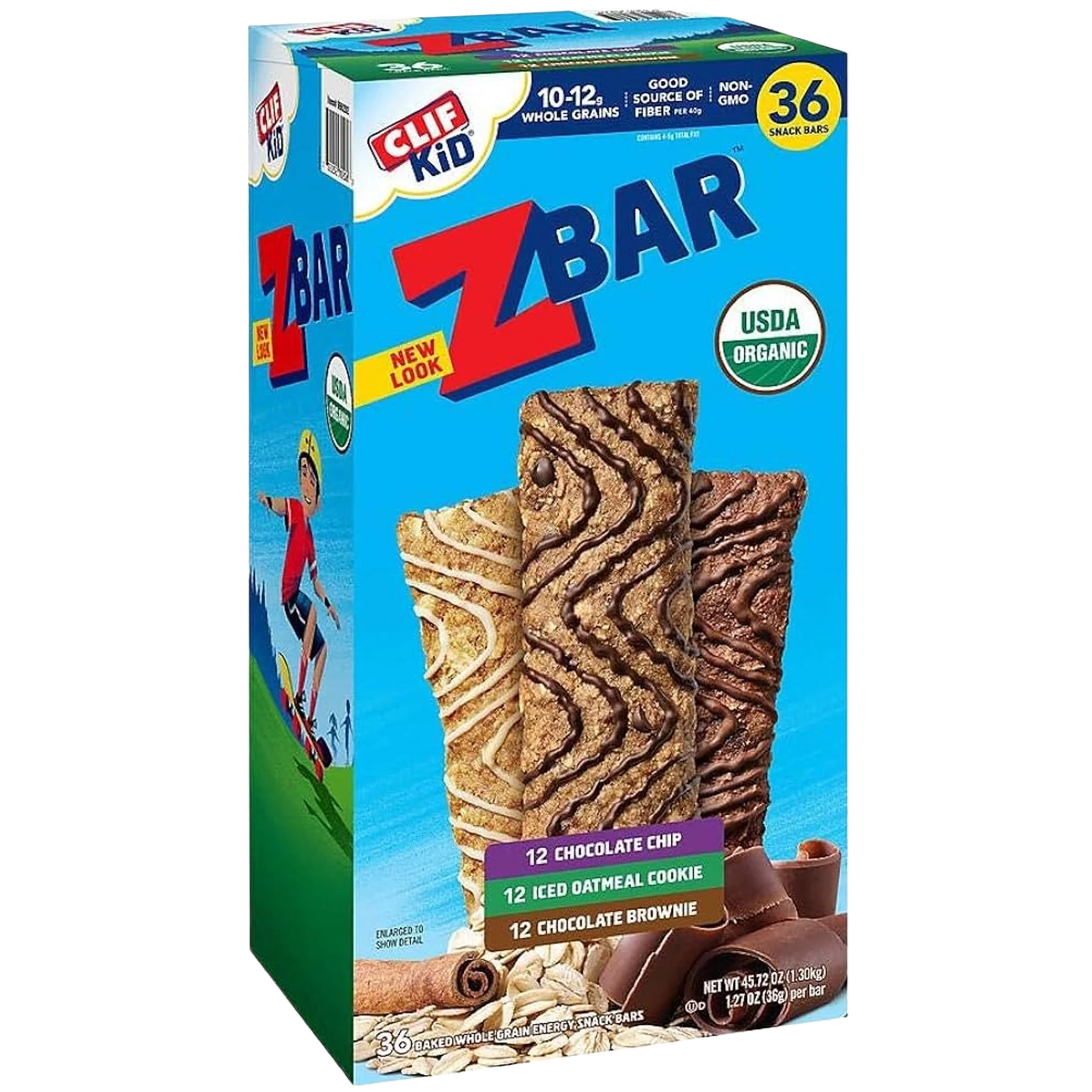 Zbar Chocolate Chip, Iced Oatmeal Cookie, and Chocolate Brownie Snack Bars Variety Pack (36 CT)
