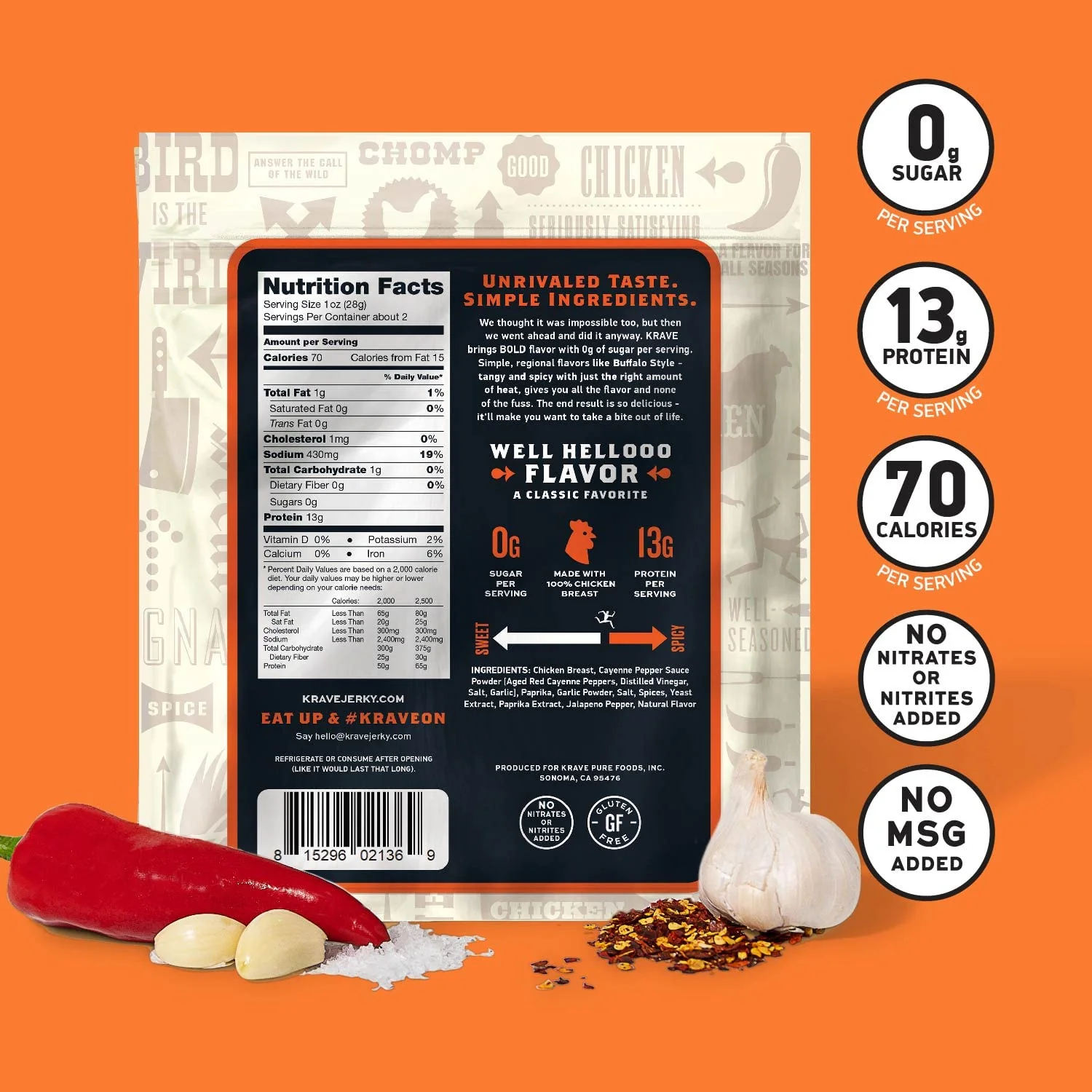 Zero Sugar Buffalo Style Chicken Jerky (8 Pack) - Image 4