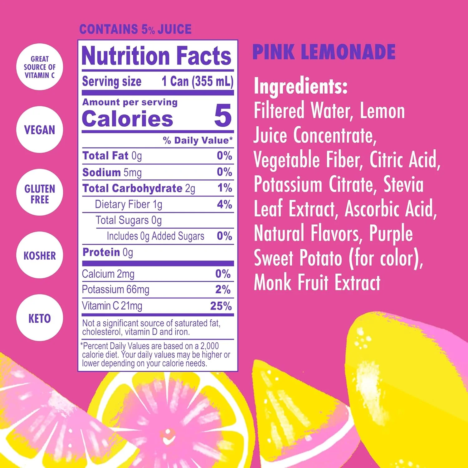 Zero Sugar Pink Lemonade (12 Pack) - Image 5