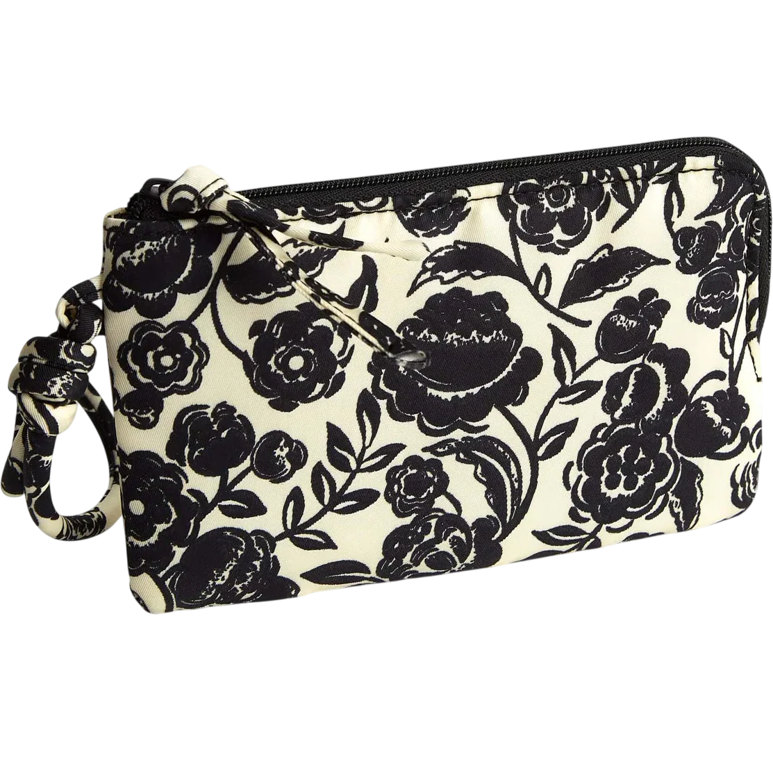 Zip Wristlet - Bubbly Flowers Black